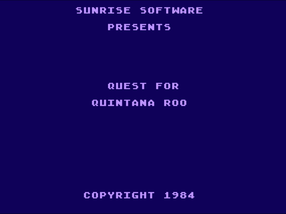 Title Screen of Quest for Quintana Roo for Atari 5200